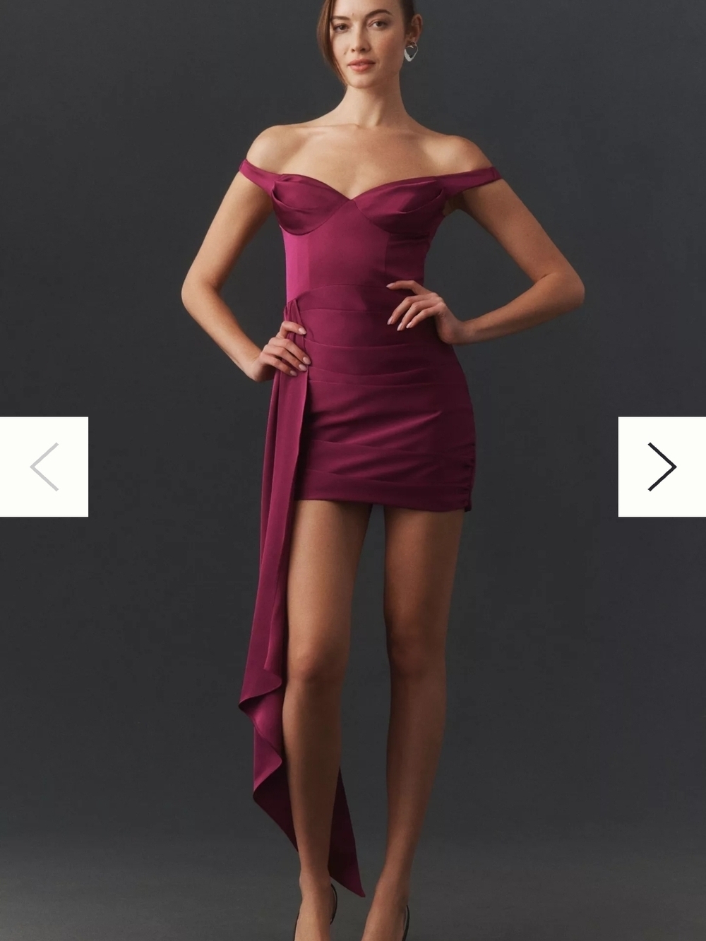 Katie May Opaline Off-the-Shoulder Burgundy Cocktail Dress